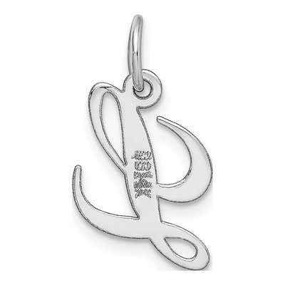 14K White Gold Letter L Charm – view 5