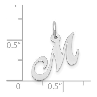 14K White Gold Letter M Charm – view 4