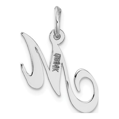 14K White Gold Letter M Charm – view 5