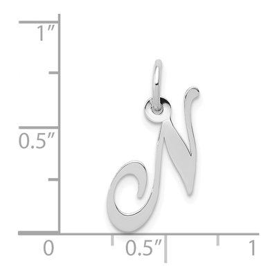 14K White Gold Letter N Pendant – view 3