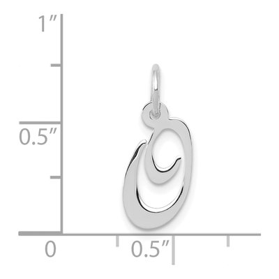 14K White Gold Letter O Charm – view 3