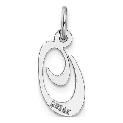 14K White Gold Letter O Charm – view 4