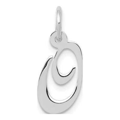 14K White Gold Letter O Charm
