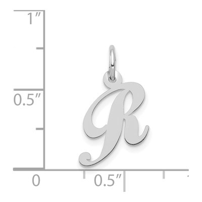 14K White Gold Letter R Charm – view 4