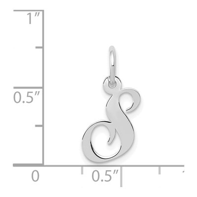 14K White Gold Letter S Charm – view 4