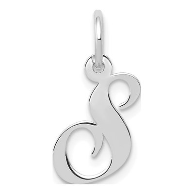 14K White Gold Letter S Charm