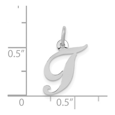 14K White Gold Letter T Charm – view 3