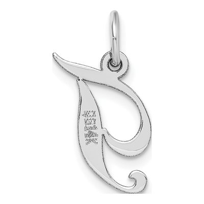 14K White Gold Letter T Charm – view 4