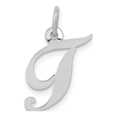 14K White Gold Letter T Charm