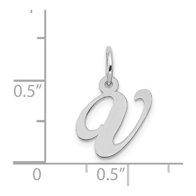 14K White Gold Letter V Charm – view 3