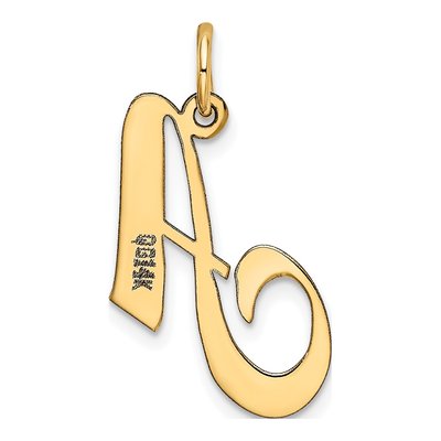 14K Yellow Gold Script Letter A Charm – view 4