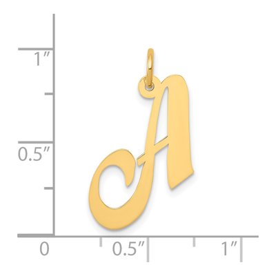 14K Yellow Gold Script Letter A Charm – view 5
