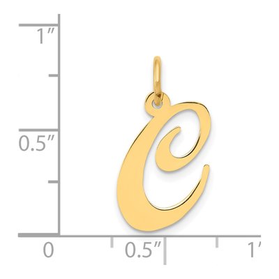 14K Yellow Gold Script Letter C Pendant – view 5