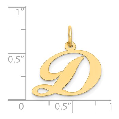 14K Yellow Gold Letter D Charm – view 5