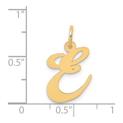 14K Yellow Gold Letter E Charm – view 4