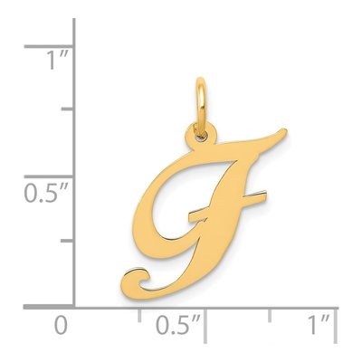 14K Yellow Gold Script Letter F Charm – view 5