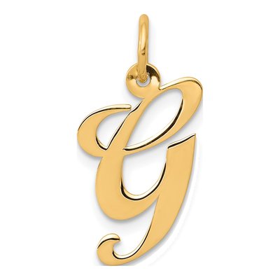 14K Yellow Gold Letter G Charm