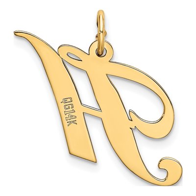 14K Yellow Gold Letter H Pendant – view 4