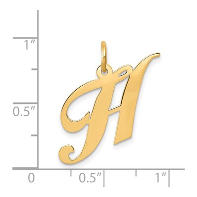 14K Yellow Gold Letter H Pendant – view 5