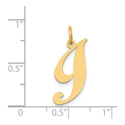 14K Yellow Gold Script Letter I Initial Charm – view 4