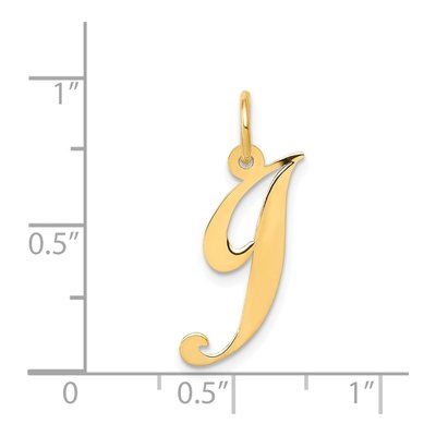 14K Yellow Gold Script Letter J Charm – view 4