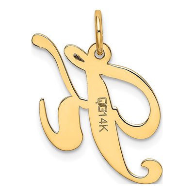 14K Yellow Gold Script Letter K Charm – view 4