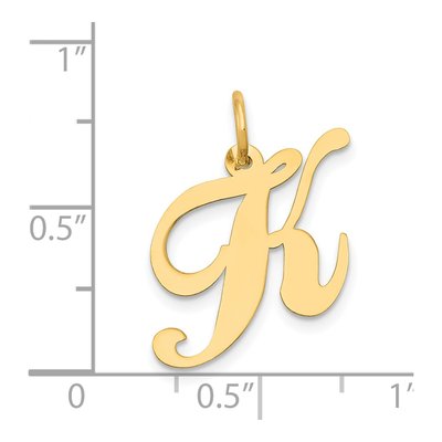 14K Yellow Gold Script Letter K Charm – view 5