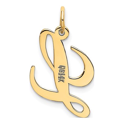 14K Yellow Gold Script Letter L Pendant – view 4