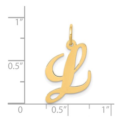14K Yellow Gold Script Letter L Pendant – view 5