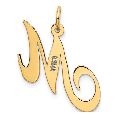 14K Yellow Gold Letter M Charm – view 4