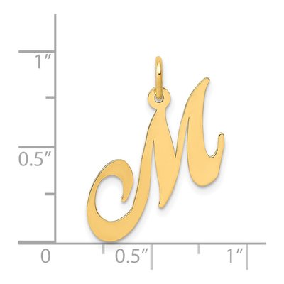 14K Yellow Gold Letter M Charm – view 5