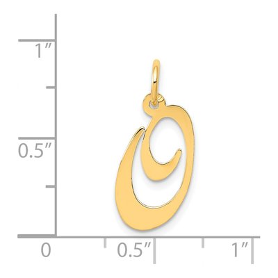 14K Yellow Gold Letter O Charm – view 4