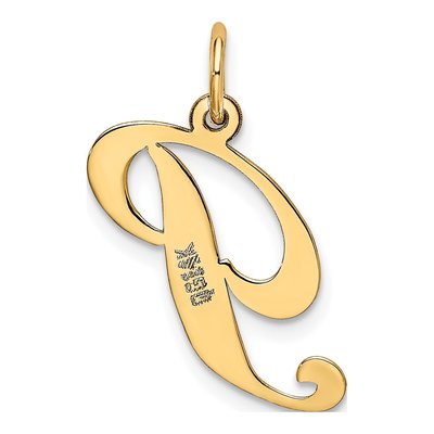 14K Yellow Gold Letter P Pendant – view 4