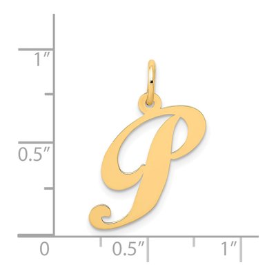 14K Yellow Gold Letter P Pendant – view 5