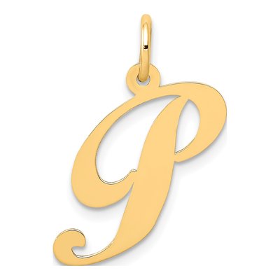 14K Yellow Gold Letter P Pendant
