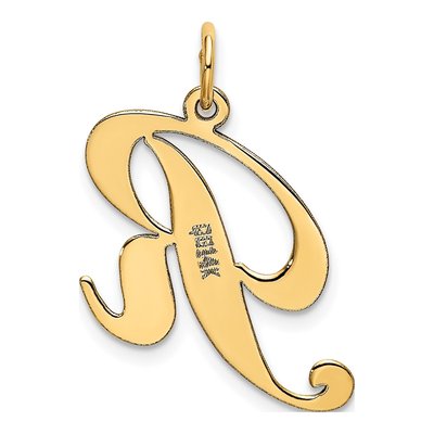 14K Yellow Gold Letter R Charm – view 4