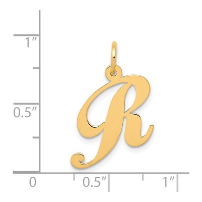 14K Yellow Gold Letter R Charm – view 5