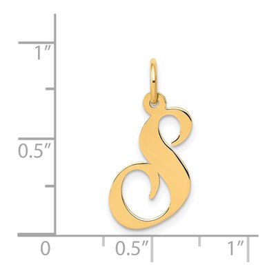 14K Yellow Gold Script Letter S Charm – view 4