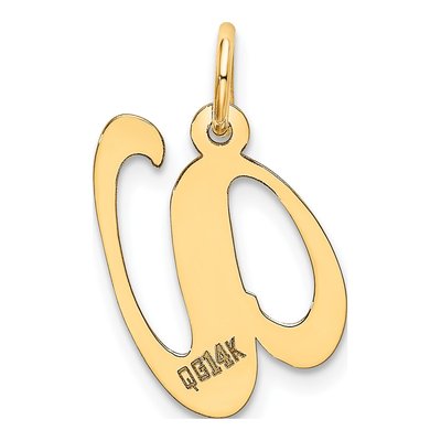 14K Yellow Gold Script Letter V Pendant – view 4
