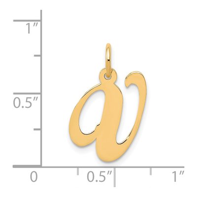 14K Yellow Gold Script Letter V Pendant – view 5