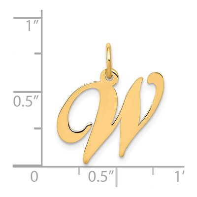 14K Yellow Gold Letter W Charm – view 4