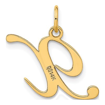 14K Yellow Gold Script Letter X Pendant – view 4