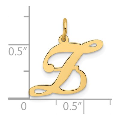 14K Yellow Gold Script Letter Z Charm – view 5
