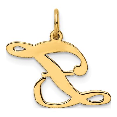 14K Yellow Gold Script Letter Z Charm – view 6