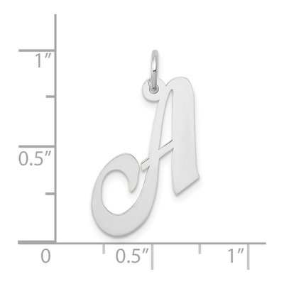 14K White Gold Script Letter A Charm – view 4