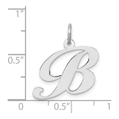 14K White Gold Script Letter B Pendant – view 4