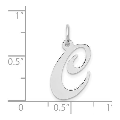14K White Gold Script Letter C Charm – view 4
