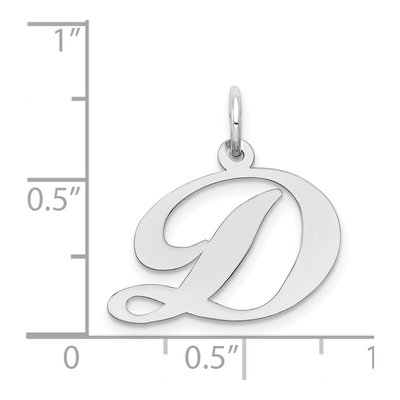 14K White Gold Script Letter D Pendant – view 4
