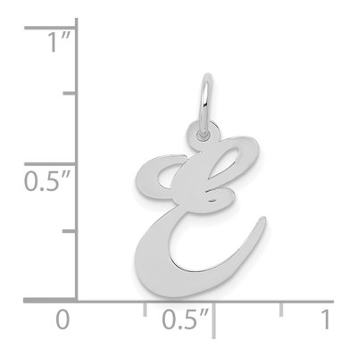 14K White Gold Letter E Pendant – view 4