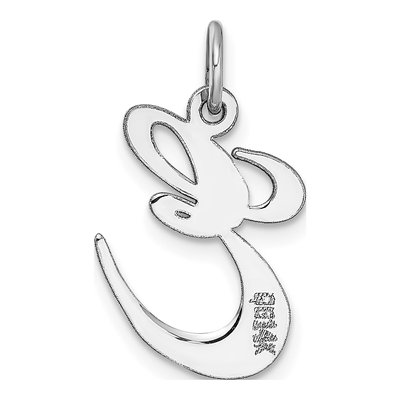 14K White Gold Letter E Pendant – view 5
